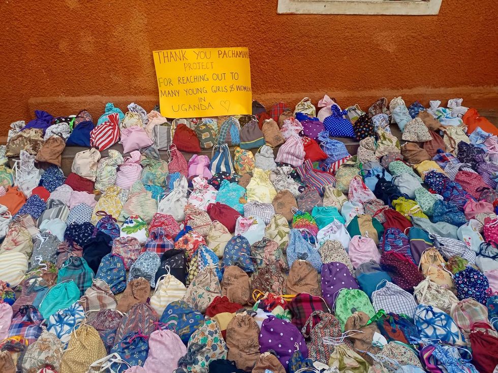 The pads in Uganda (Ella Lambert/PA)