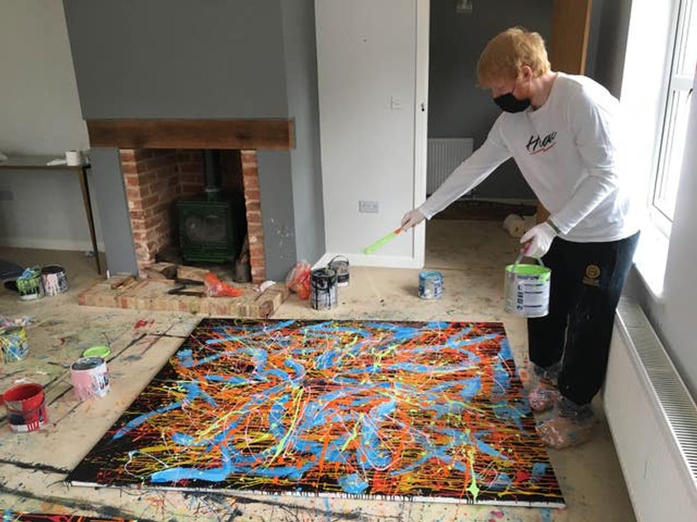 The painting Dab 2 2020, which was created by Ed Sheeran and sold as part of a charity auction, inspired Gina Long to become an artist herself. (Made In Suffolk Legacy Auction/ PA)
