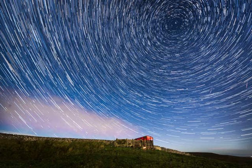 The Perseid meteor shower near Hawes, Yorkshire Dales