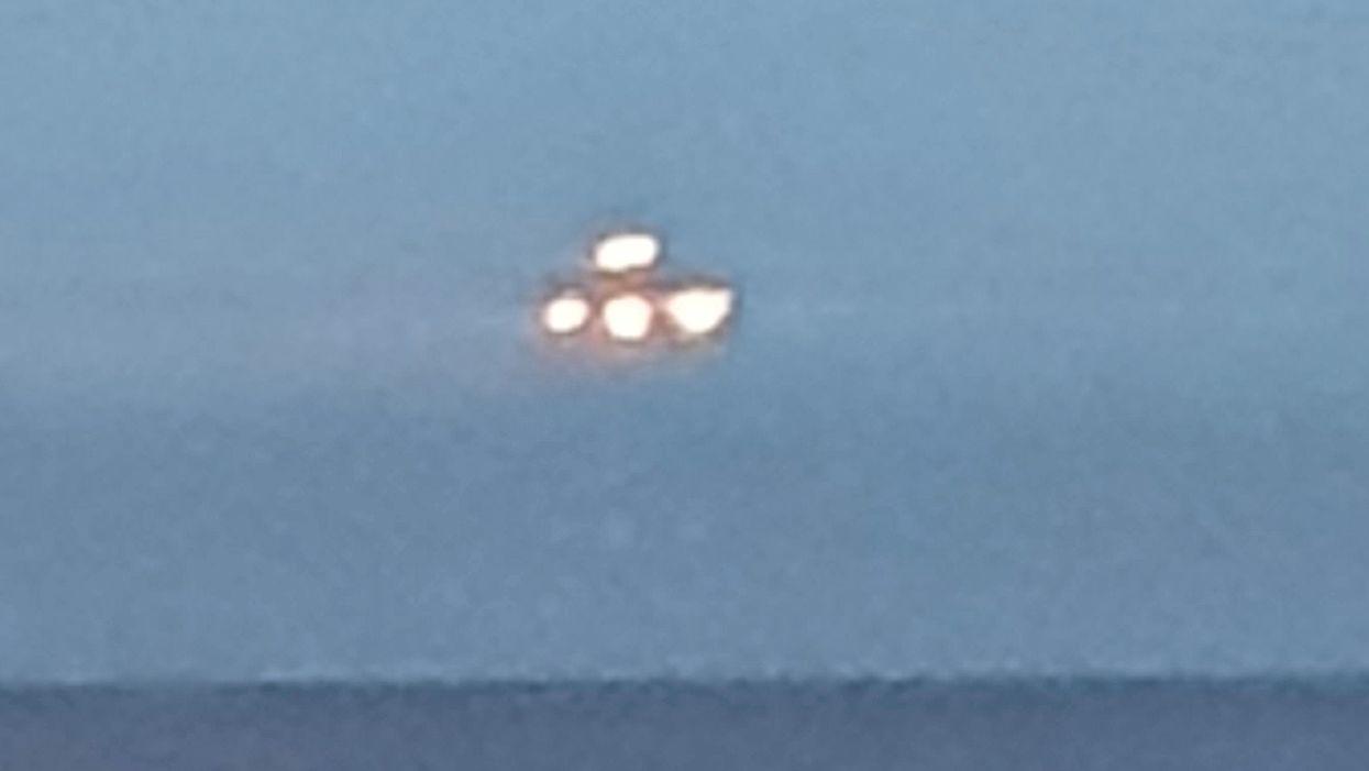 <p>The picture of large UFO captured by Matthew Evans, 36 in Devon</p>
