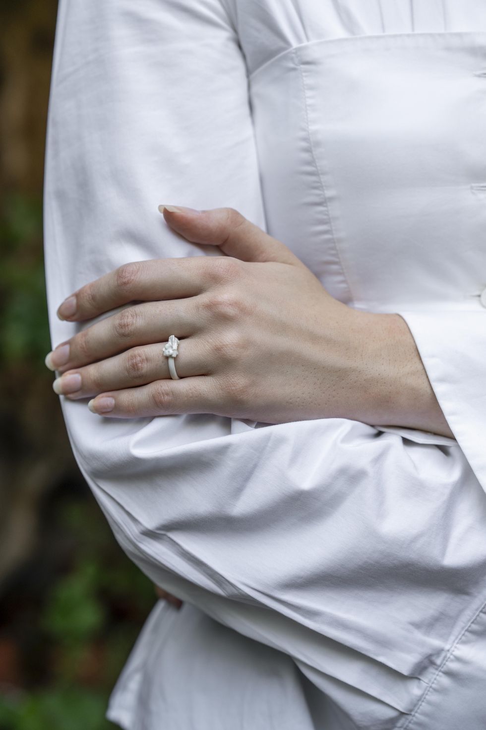 The porcelain engagement ring designed and made by Sam Chatto
