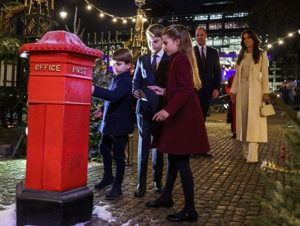 The Prince and Princess of Wales with their children (left to right) Prince Louis, Prince George and Princess Charlotte during the Royal Carols \u2013 Together At Christmas service at Westminster Abbey in London.