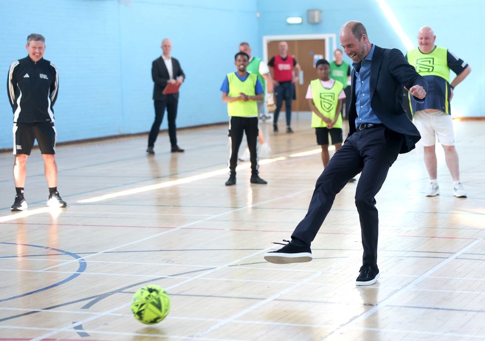 William shows off football skills in partnership with Street Soccer Scotland