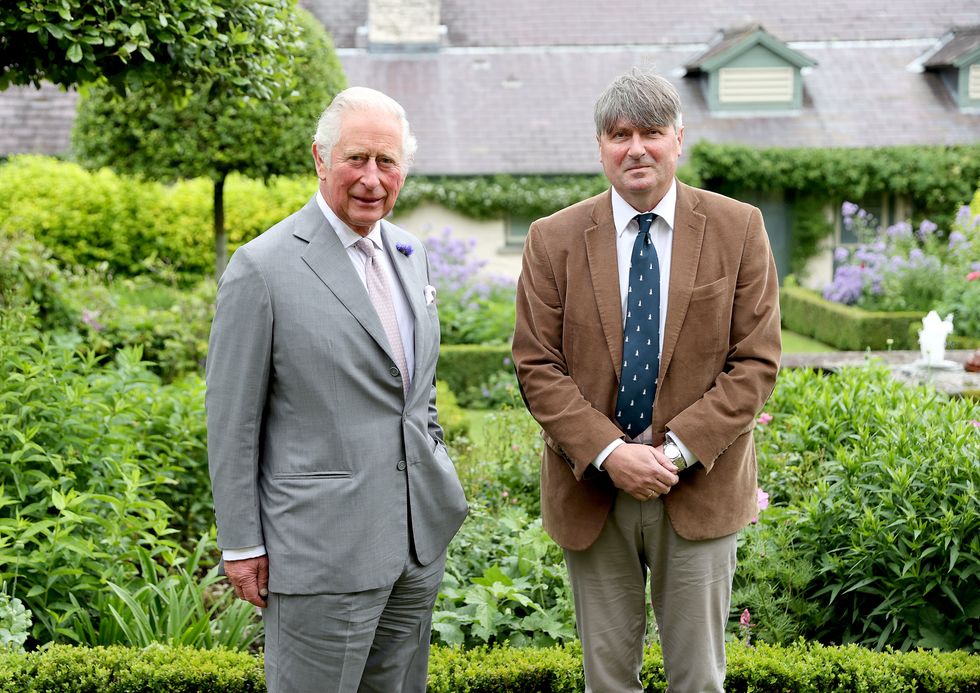 The Prince of Wales (left) with Poet Laureate, Simon Armitage, during a meeting at his Welsh home in Myddfai, Wales (Chris Jackson/PA)