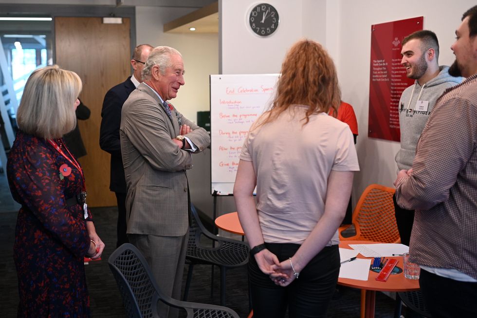 The Prince of Wales meets young people (Oli Scarff/PA)