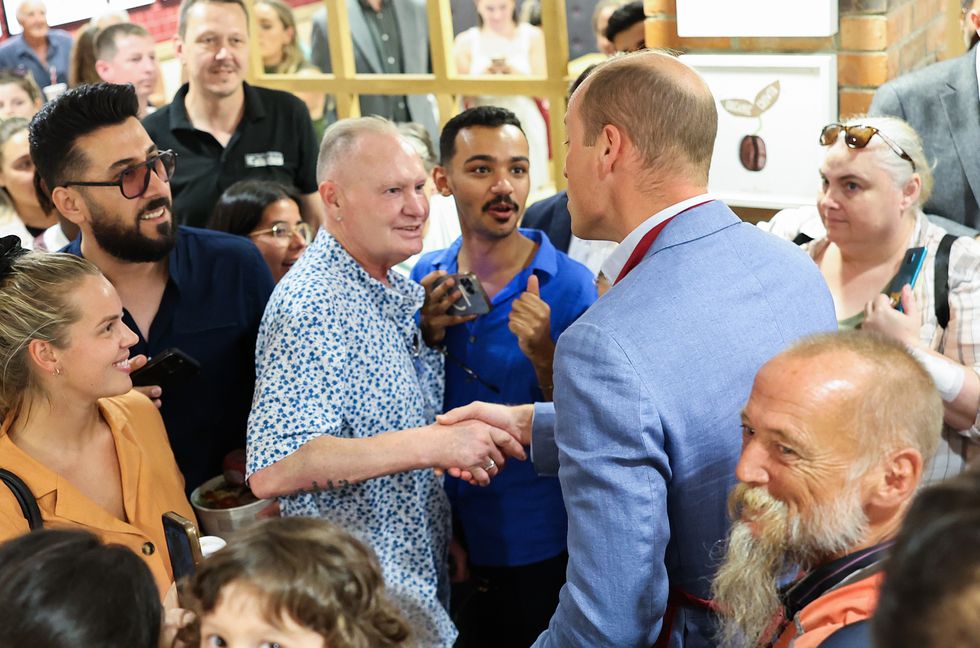 Prince William kissed by Gazza during visit to Pret for homelessness campaign