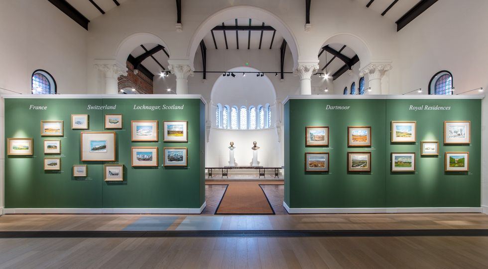The Prince\u2019s Foundation exhibition of Charles\u2019 watercolours at The Garrison Chapel in London (Richard Ivey/Prince\u2019s Foundation/PA)