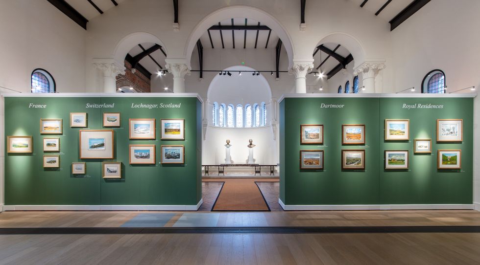 The Prince\u2019s Foundation exhibition of Charles\u2019 watercolours at The Garrison Chapel in London (Richard Ivey/Prince\u2019s Foundation/PA)