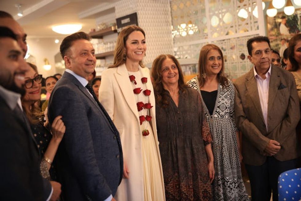 The Princess of Wales during her visit to Leicester