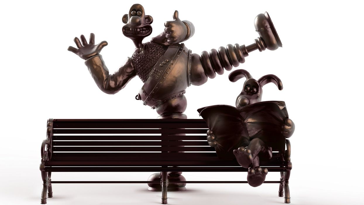 The proposed Wallace and Gromit statue which will be unveiled outside Preston Markets in the home town of Nick Park, who created the characters