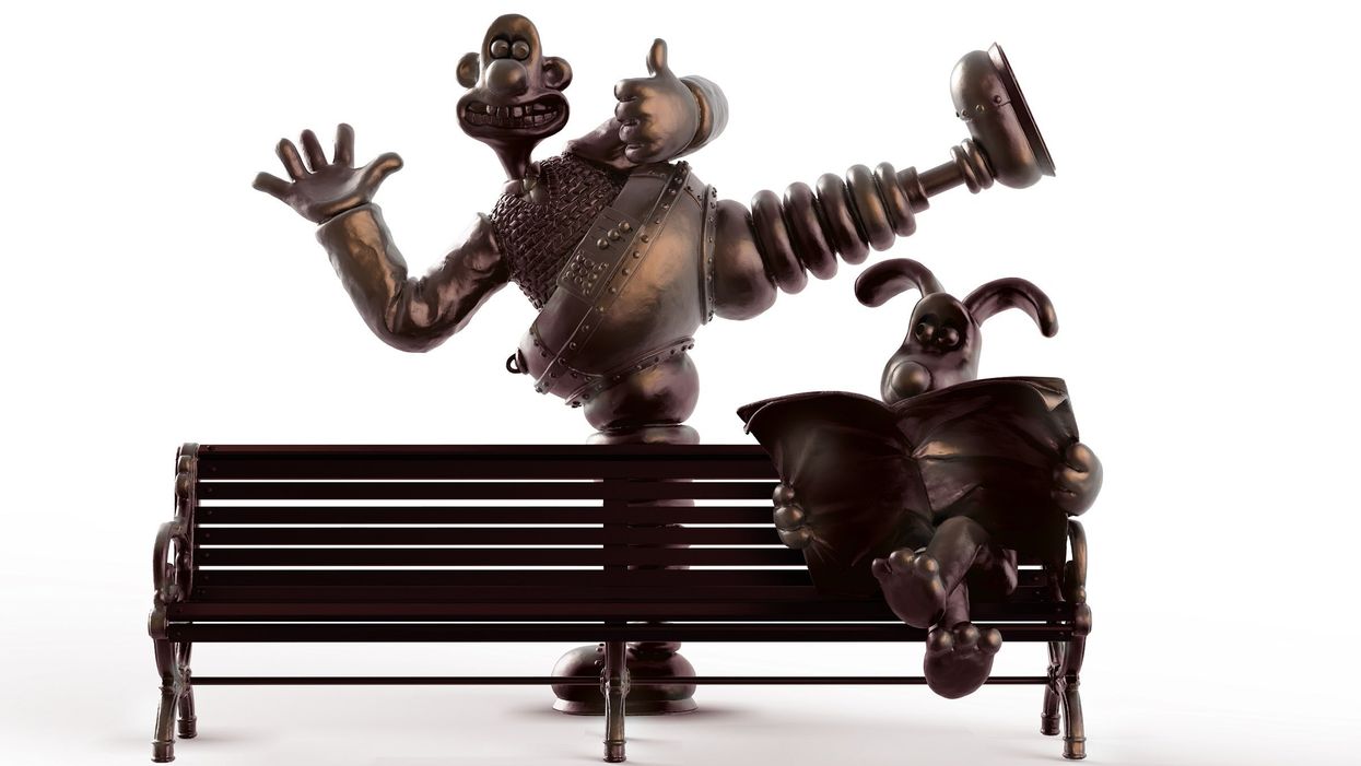 The proposed Wallace and Gromit statue which will be unveiled outside Preston Markets in the home town of Nick Park, who created the characters