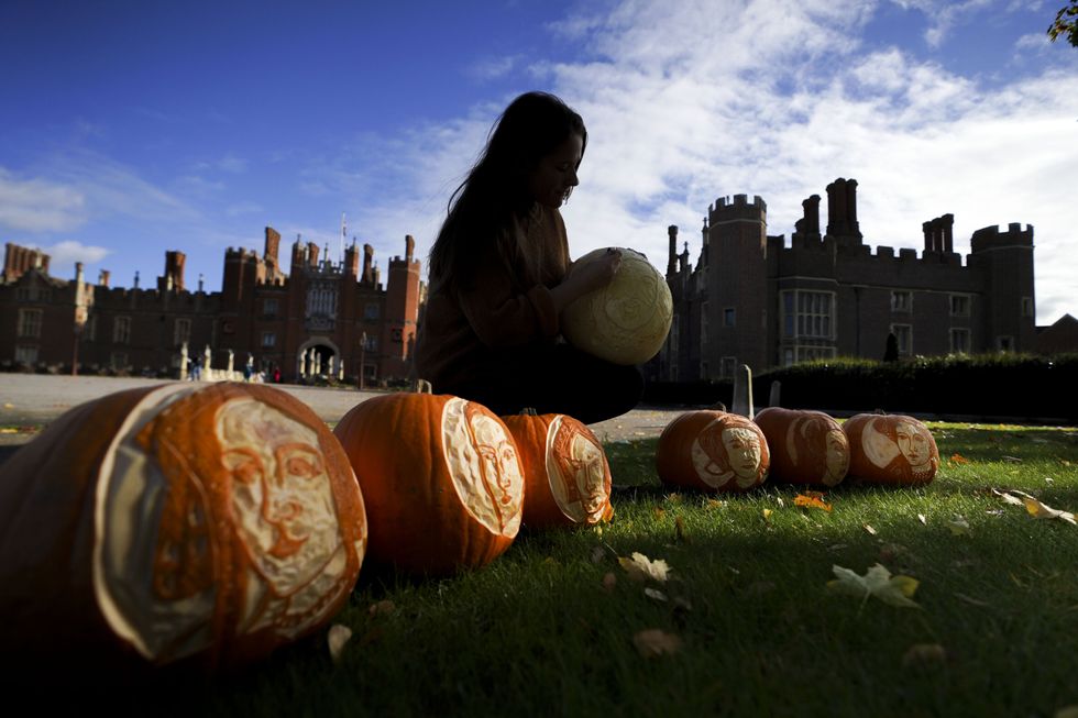 The pumpkins will provide a spooky addition to the palace\u2019s Halloween decorations (Steve Parsons/PA)