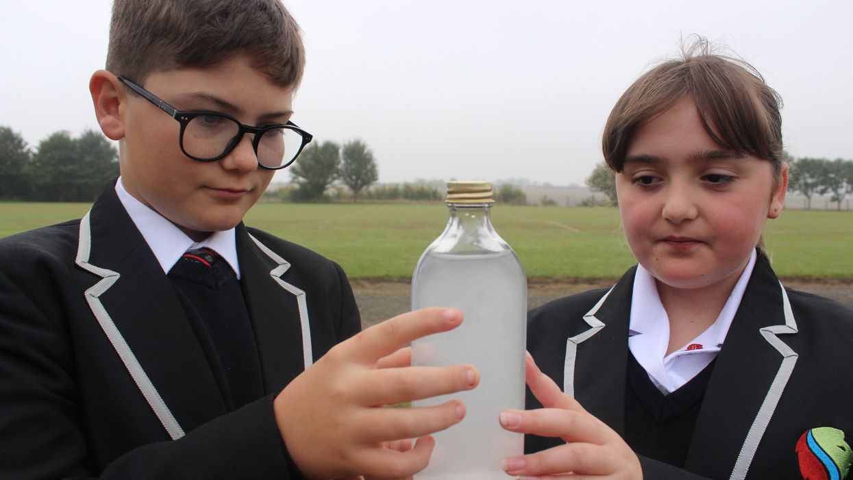 The pupils hope Cop26 President Alok Sharma will receive the bottle (Stamford Welland Academy/PA)