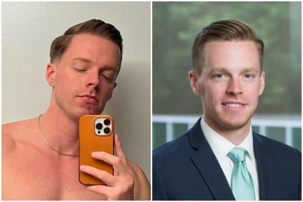 The qualified judge in his professional LinkedIn profile (right) vs a racy shot from his personal Instagram