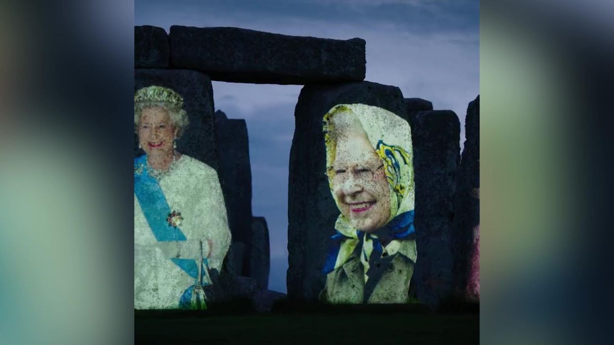 The Queen has been beamed onto Stonehenge and people are baffled