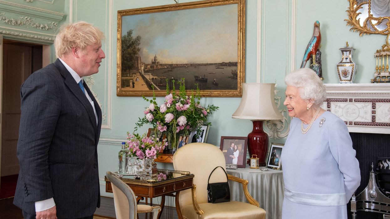 <p>The Queen said Matt Hancock’s “full of...” before Johnson interrupted </p>