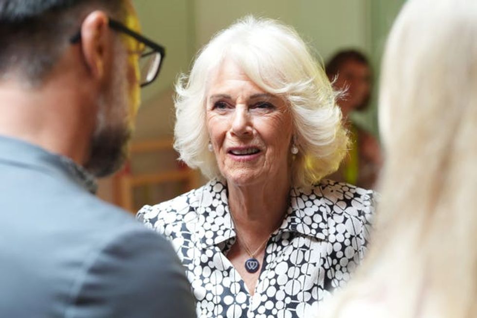 The Queen speaks with supporters of the open art project and trustees of Dulwich Picture Gallery