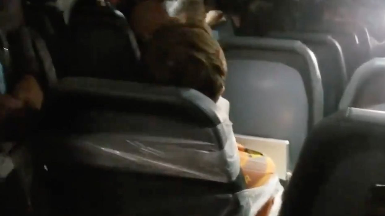 <p>The raging passenger was duct-taped to his seat</p>