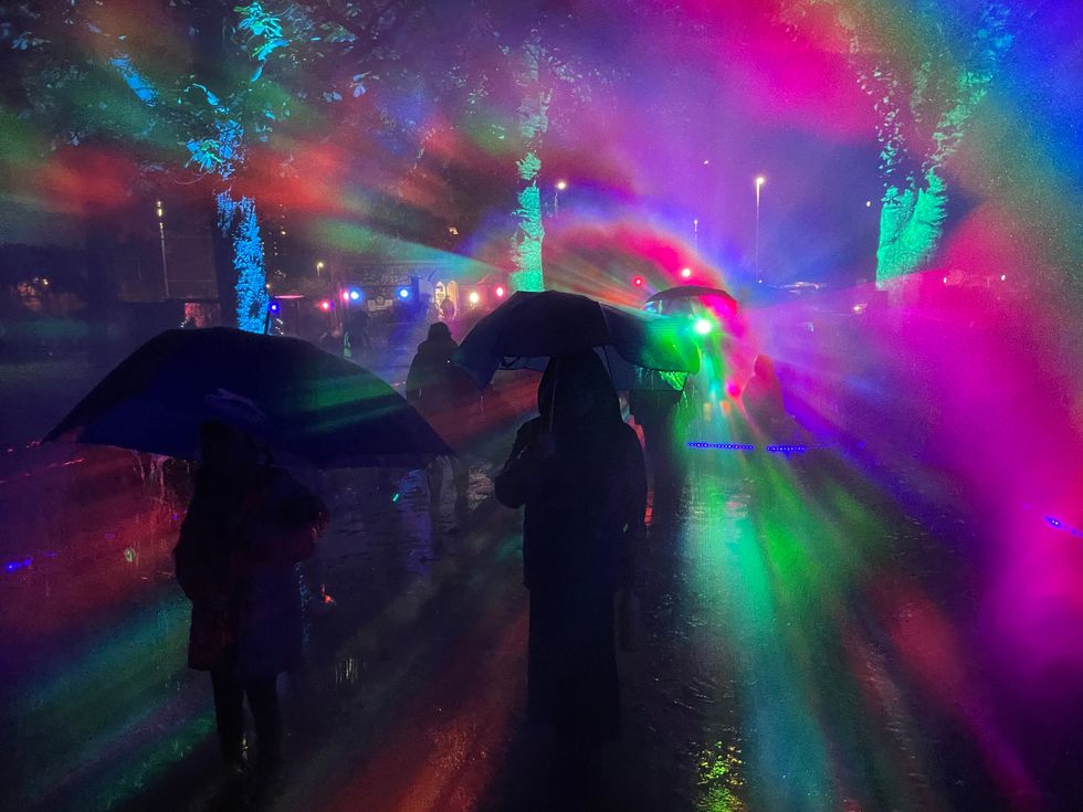The Rainbow In The Dark light installation as part of the We Shine Portsmouth light festival (Ben Mitchell/PA Wire)