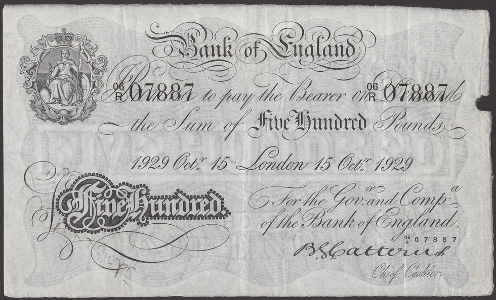 Rare £500 Bank of England note could fetch £24,000 at auction