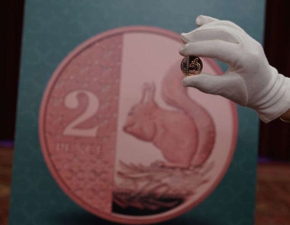 The red squirrel is the centrepiece of the two pence coin