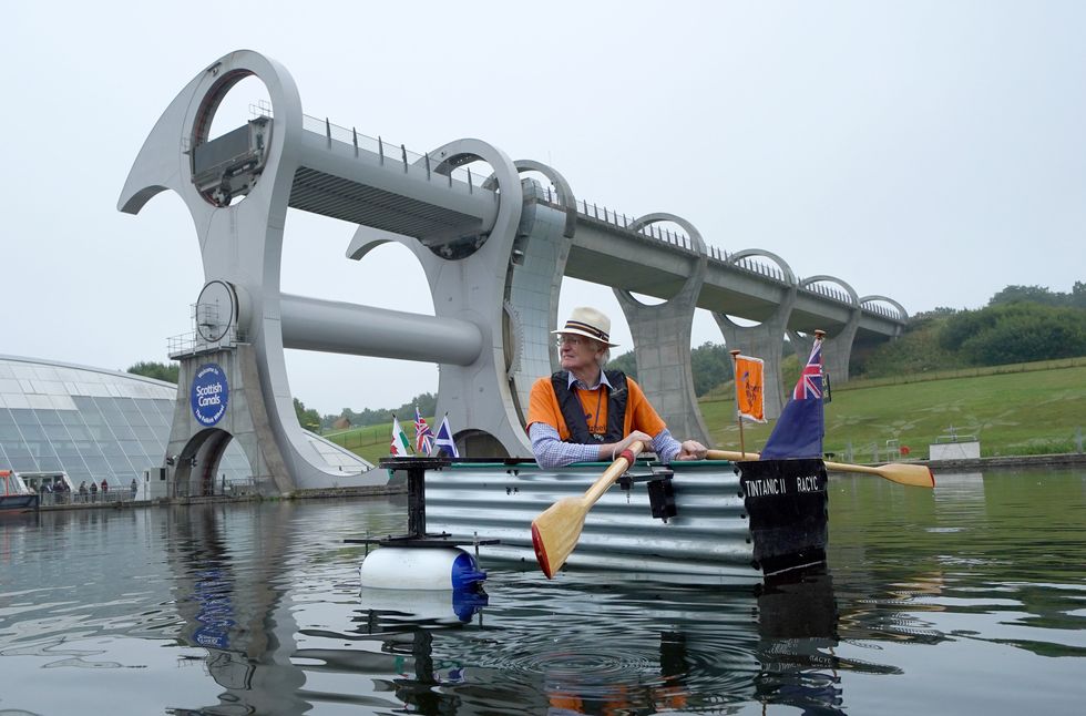 The retired Army officer visited the Falkirk Wheel while in Scotland (Andrew Milligan/PA)