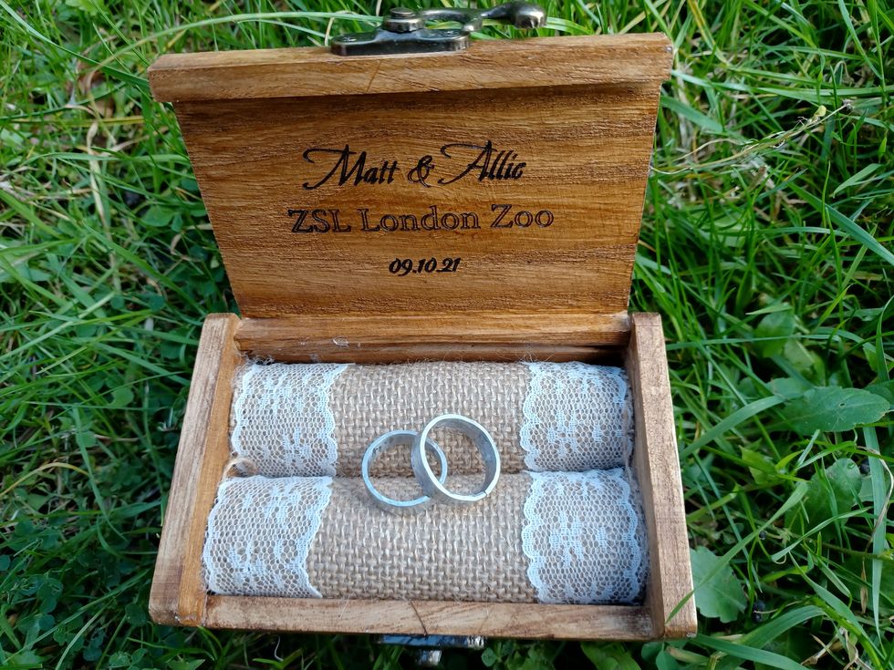 The rings the pair exchanged were made from the zoo\u2019s own materials (Zoological Society of London)