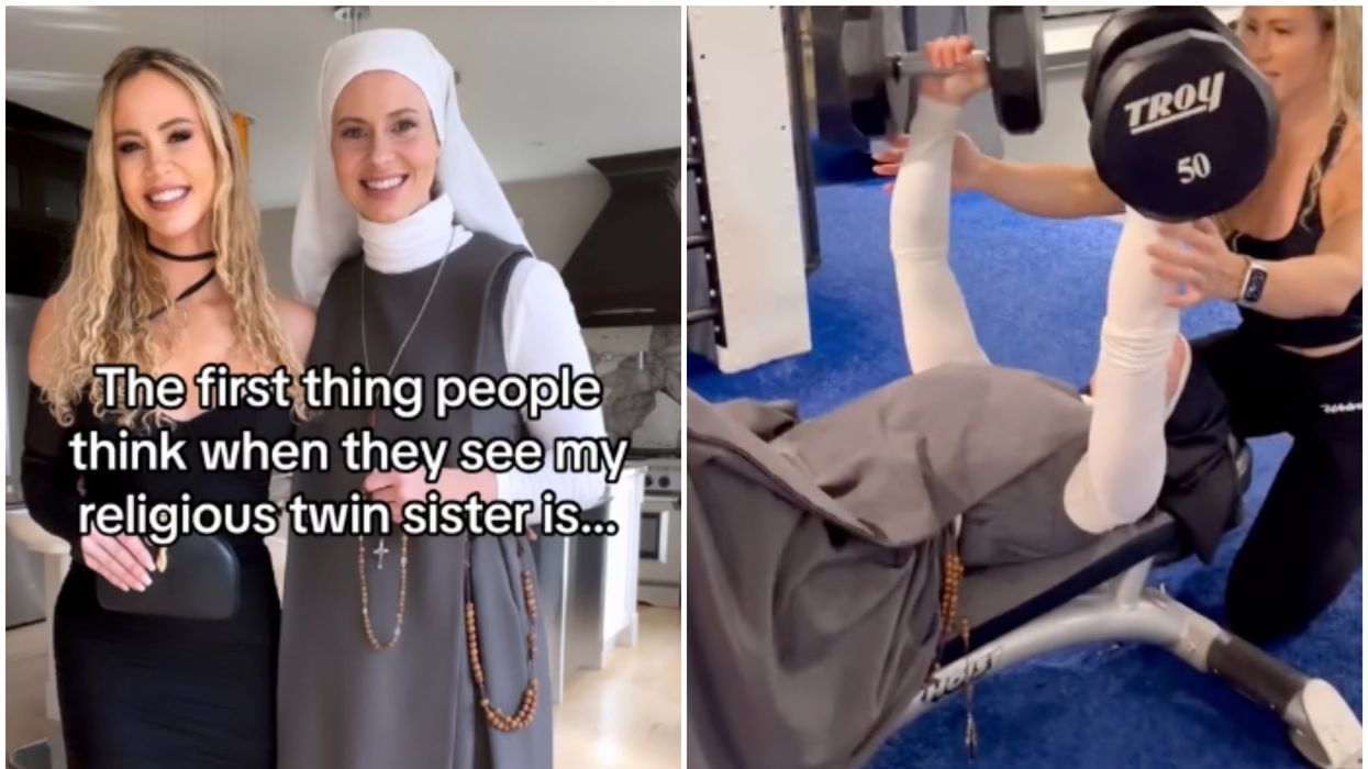 People are obsessed with this gym influencer and her Catholic nun twin