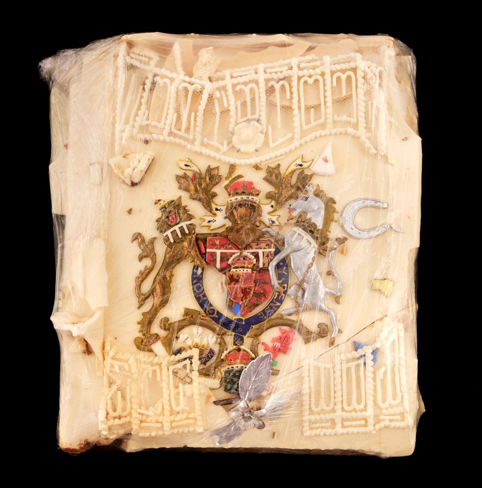 The slice of Charles and Diana\u2019s wedding cake (Dominic Winter Auctioneers/PA)