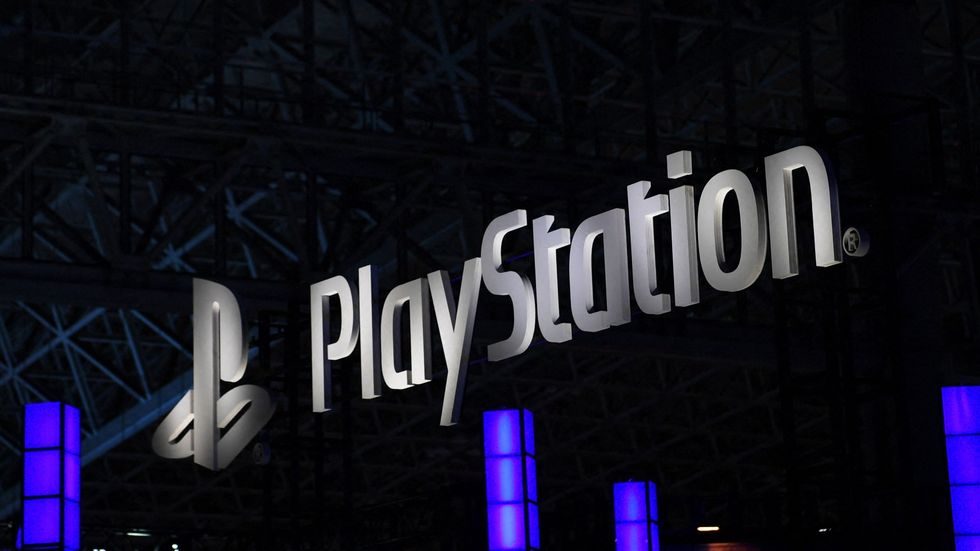 The Sony Playstation logo is seen during the Tokyo Game Show in Makuhari, Chiba Prefecture on September 12, 2019