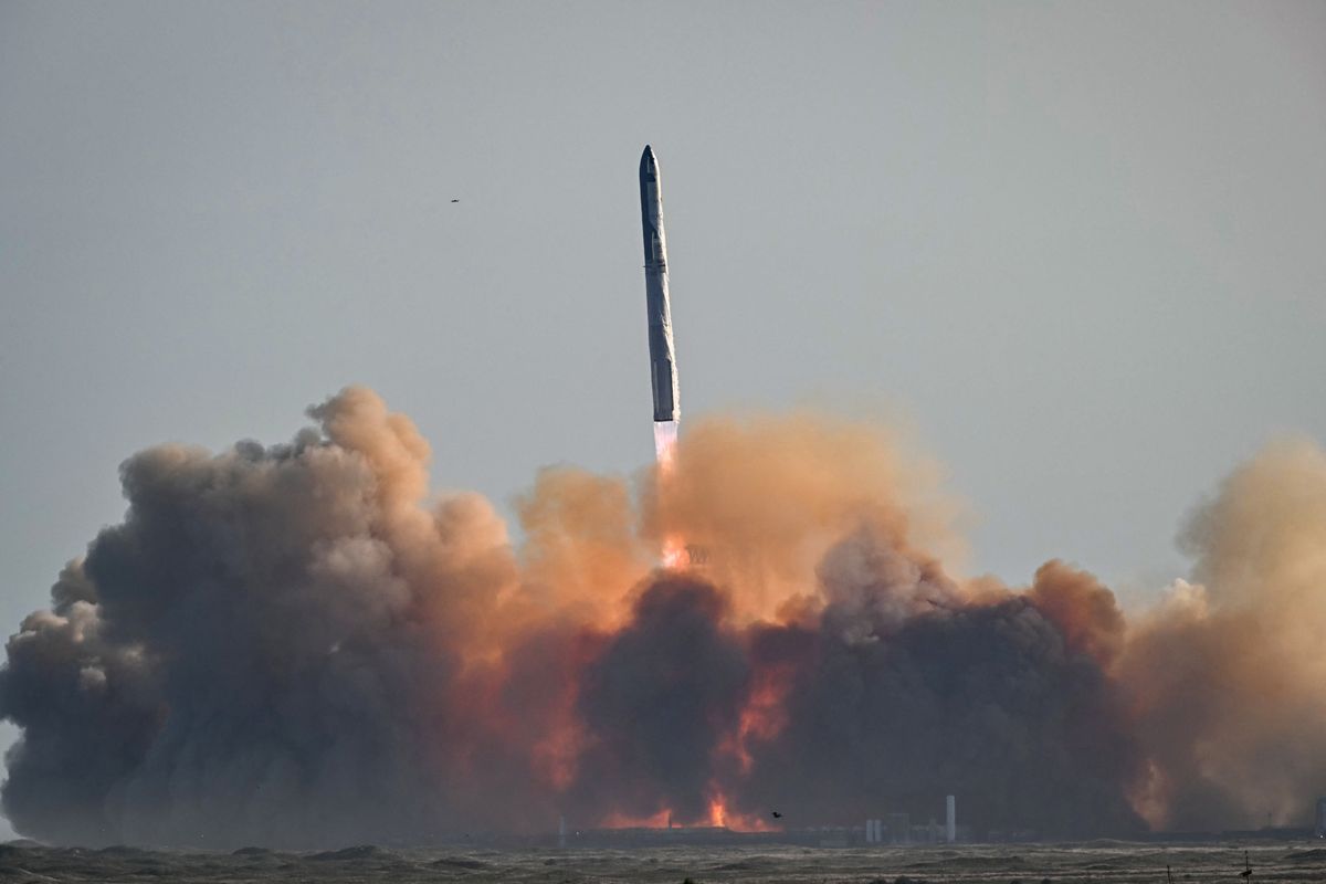 The SpaceX Starship lifts off from Starbase near Boca Chica, Texas, on November 19, 2024, for the Starship Flight 6 test