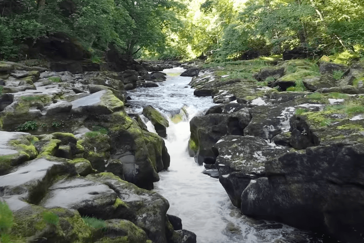 The Strid looks fairly tame from above
