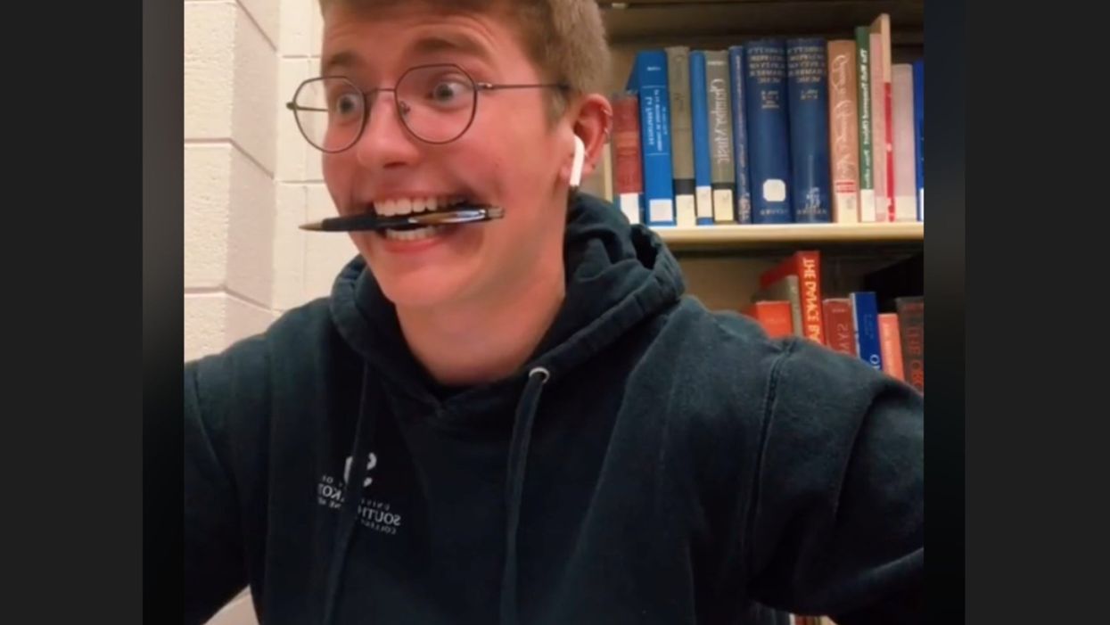 <p>The student filmed himself testing out the technique</p>