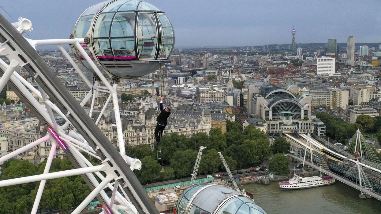 The stunt was performed hours before the world premiere (Steve Parsons/PA)