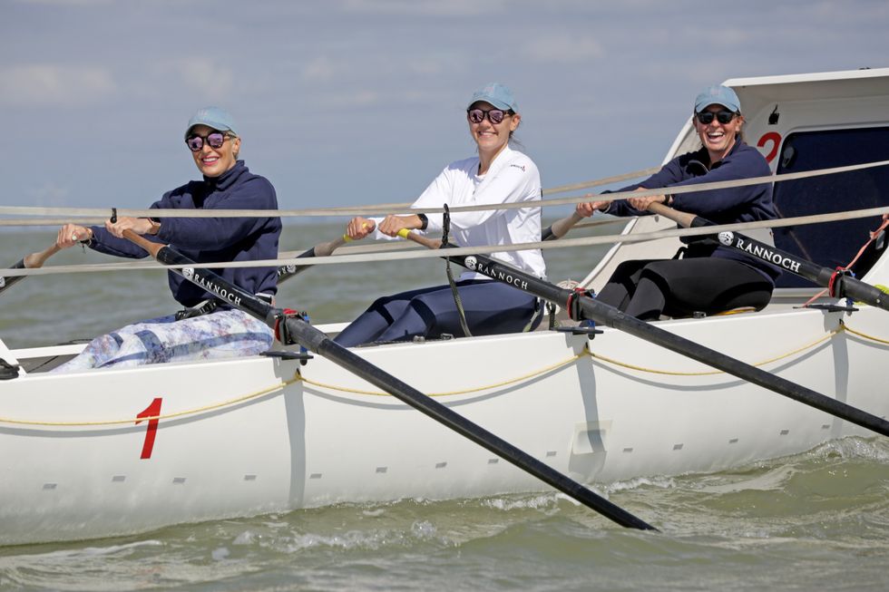 The team preparing to take part in the the Talisker Whisky Atlantic Challenge (Cancer Research UK/PA)