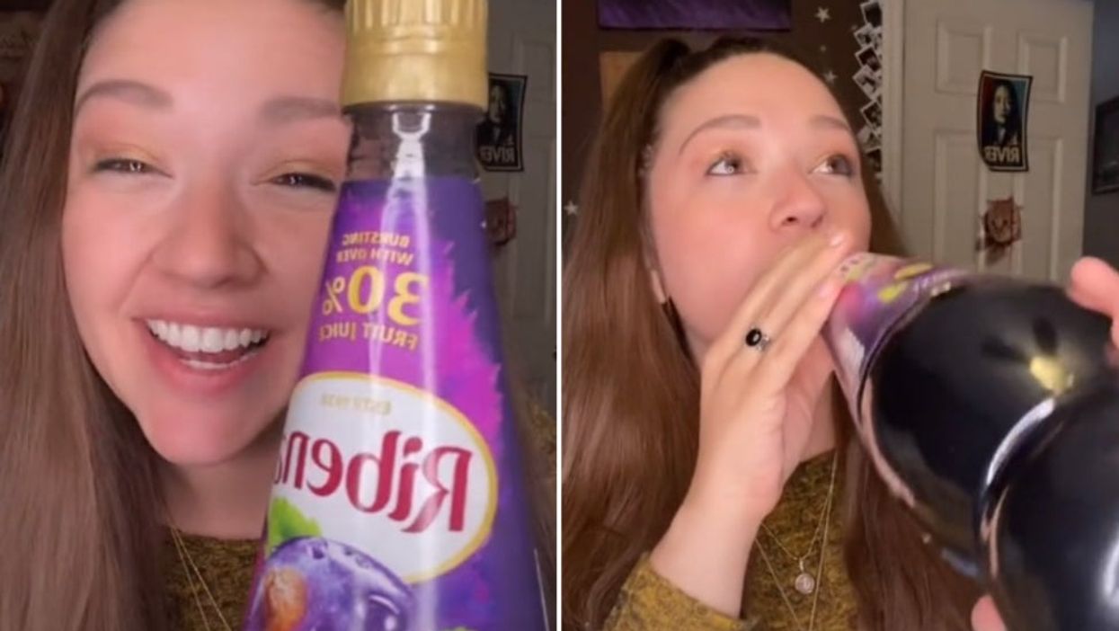 <p>The TikToker shared her excitement at trying the iconic British drink - but didn’t realise she had to dilute the juice with water</p>