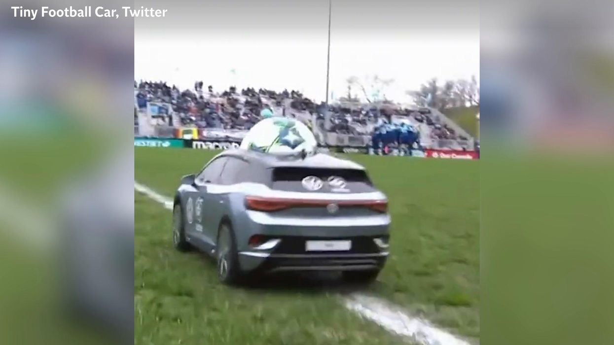 The tiny football car just made its first trip outside of Europe
