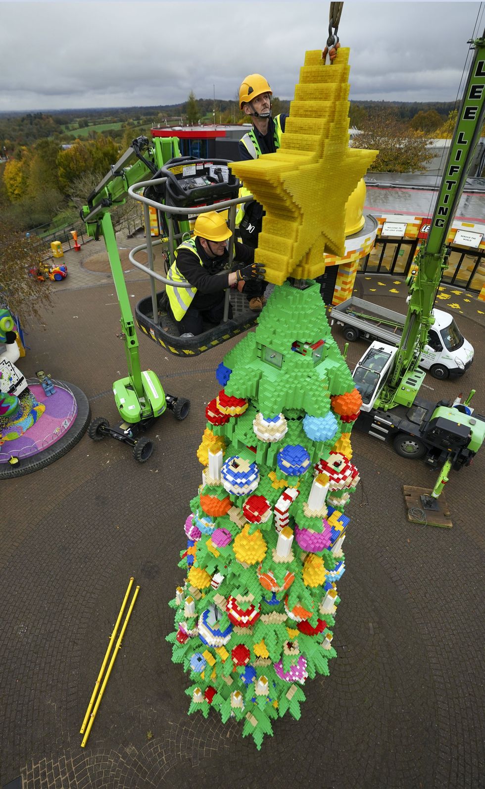 The tree is made of 364,481 Lego and Duplo blocks (Steve Parsons/PA)