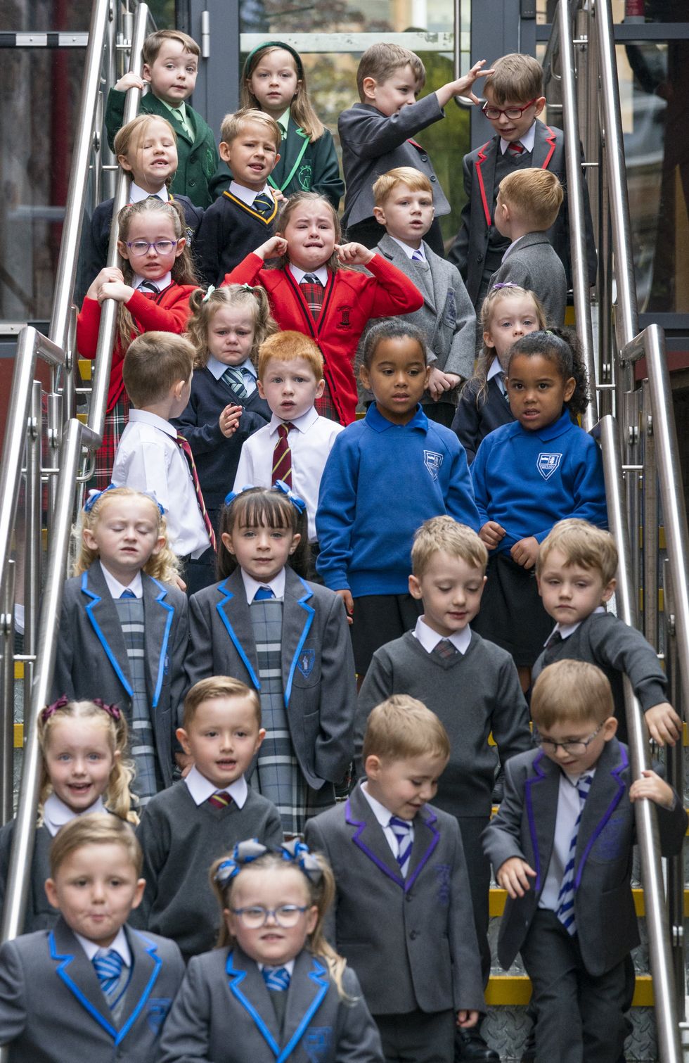 The twins gathered at St Mary\u2019s Primary School in Greenock (Jane Barlow/PA)