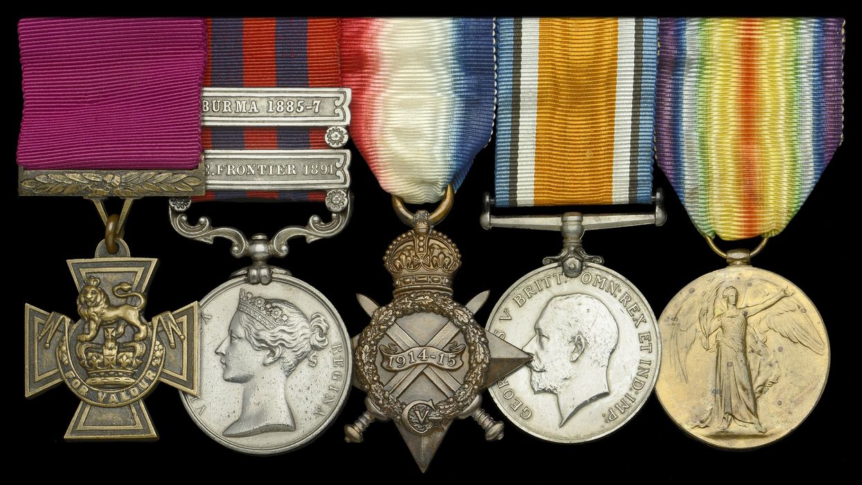 The Victoria Cross (left) awarded to the then Lieutenant Charles Grant