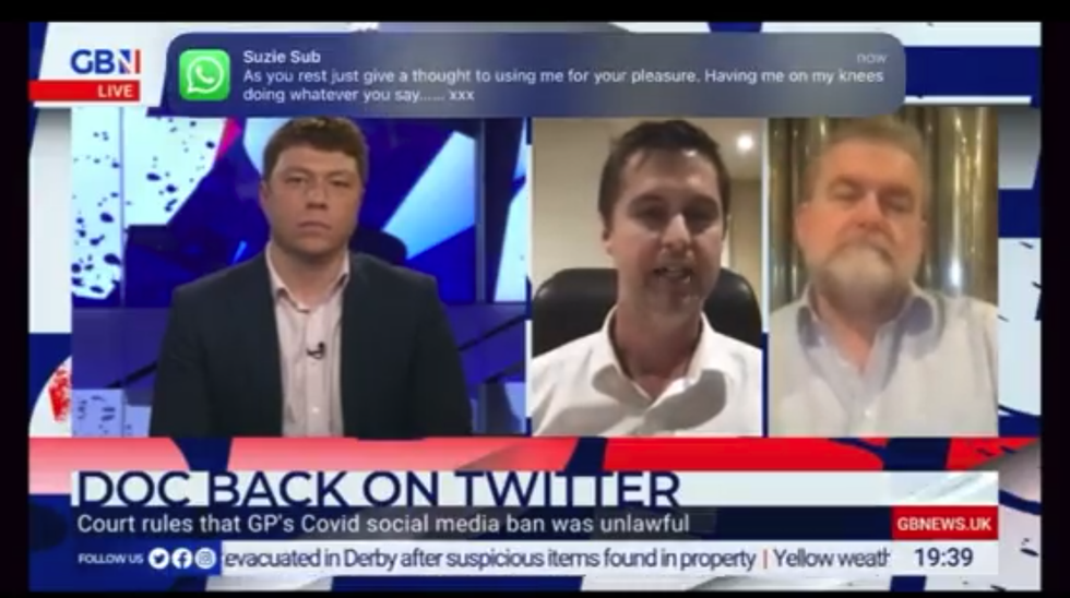 The WhatsApp message in question