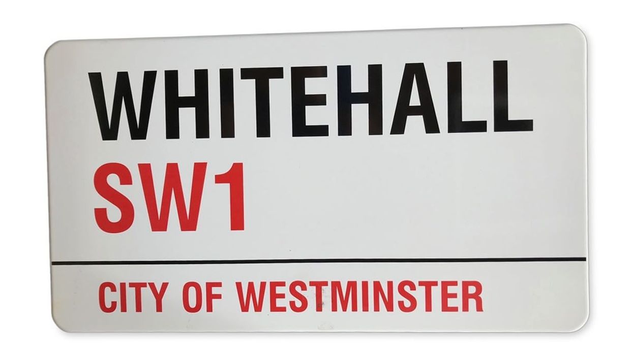 The Whitehall SW1 street sign is estimated to sell for between £400 and £600 (Catherine Southon Auctioneers & Valuers/PA)