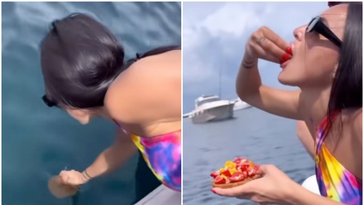 Woman horrifies TikTok by dipping lunch in seawater for extra flavour