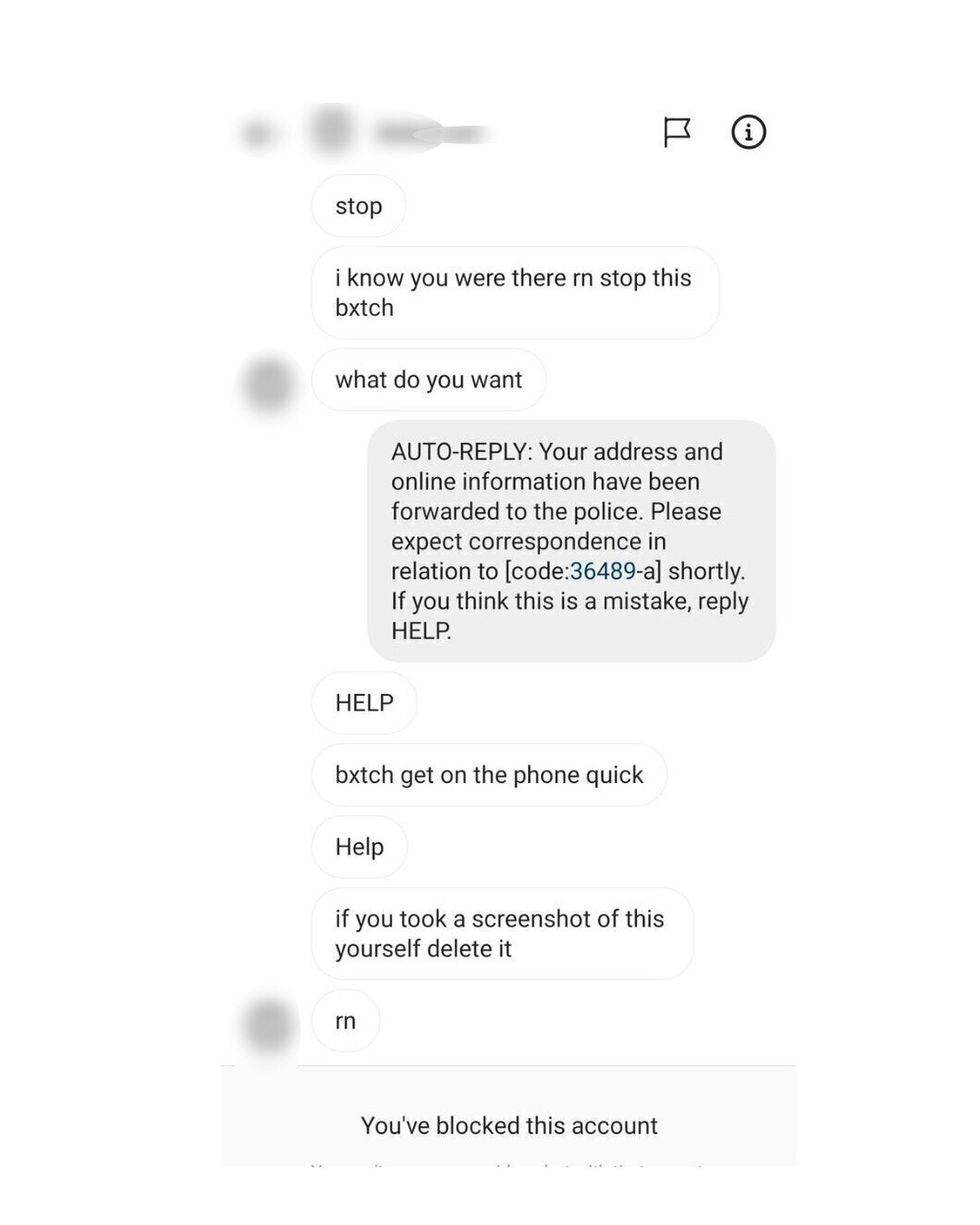 Then she blocked him