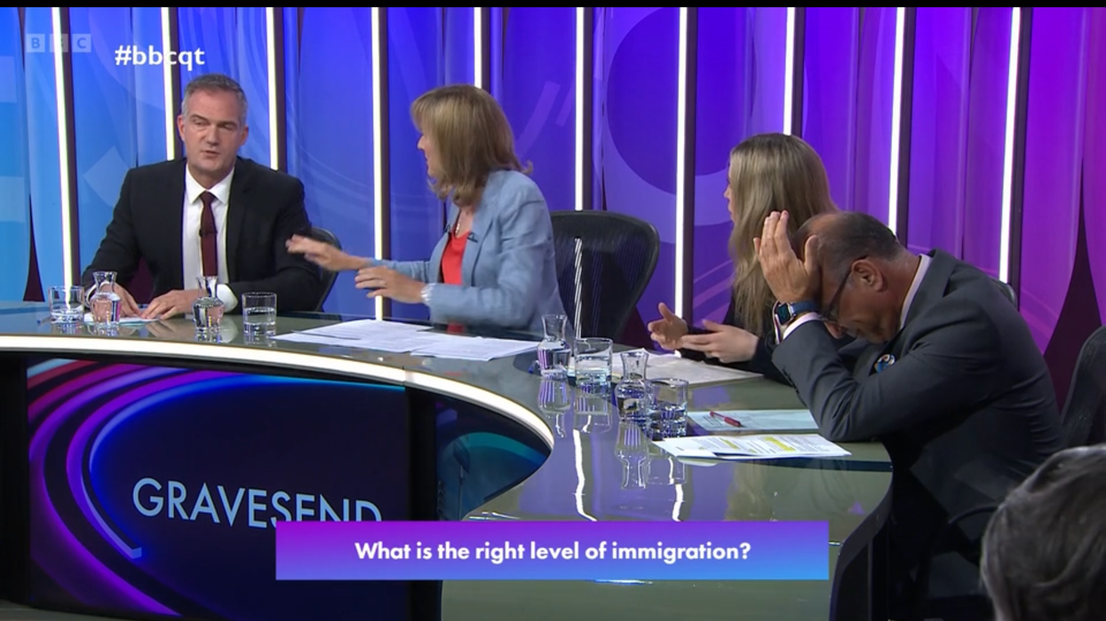 Theo Paphitis with his head in his hands