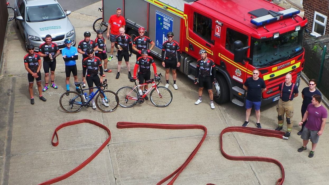<p>Thirteen staff from Humberside Fire and Rescue Service cycled 275 miles between different stations for charity (Humberside Fire and Rescue Service)</p>