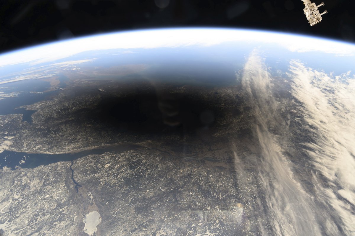 Unique solar eclipse photo shared by International Space Station ...