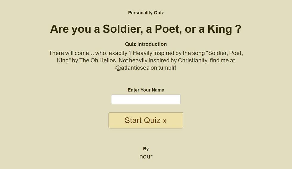 Soldier Poet King Quiz Po Polsku Are you a Soldier, Poet or King? Take the test that's gone viral on