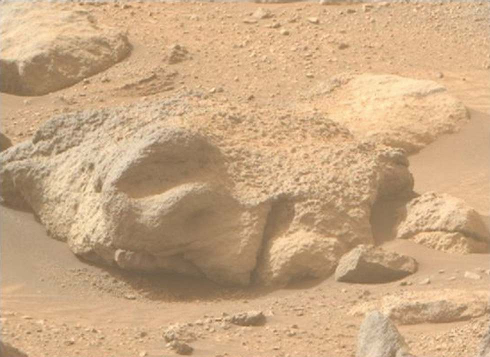 This rock on Mars looks like a face