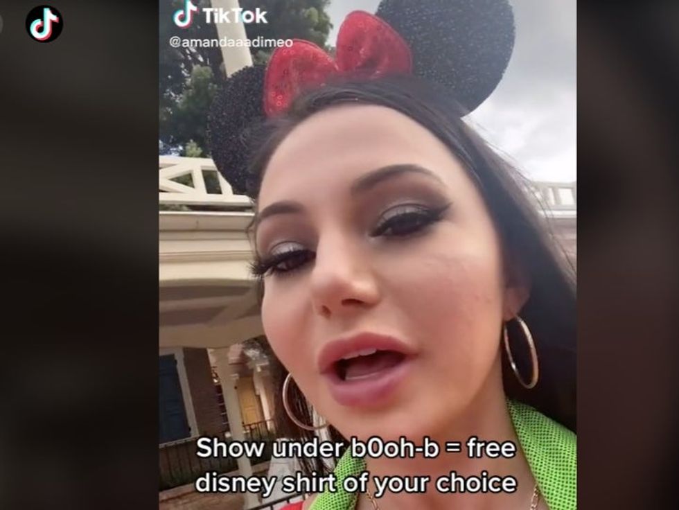 TikTok star reveals very questionable 'underboob' life-hack to get free T-shirt at Disney resorts